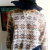 Pull crème à motifs 70s