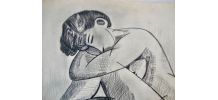Tableau nu féminin années 60