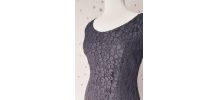 Vintage 60 robe sans manches dentelle noire M