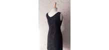 Vintage 60 robe sans manches dentelle noire M