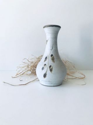 Vase vintage en grès blanc