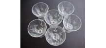 6 coupes à glace en verre cristallin