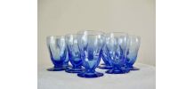 12 verres bleu myosotis