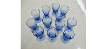 12 verres bleu myosotis