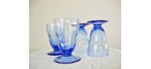 4 verres bleu myosotis