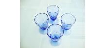 4 verres bleu myosotis