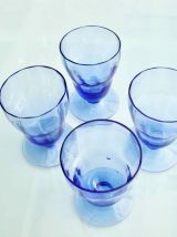 4 verres bleu myosotis