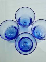 4 verres bleu myosotis