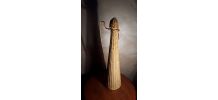 Bouteille scoubidou couleur creme carafe 