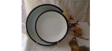 Lot de 2 plats VINTAGE en tôle émaillée jaune