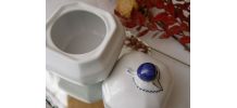 Petit pot bleu et blanc  en porcelaine de Bavière