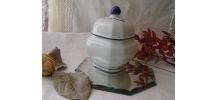 Petit pot bleu et blanc  en porcelaine de Bavière