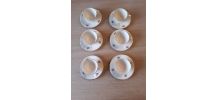 6 anciennes tasses et leurs sous tasses, vintage 1920, shabb