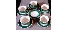 6 soucoupes et 5 tasses Churchill - Staffordshire England