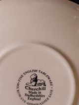6 soucoupes et 5 tasses Churchill - Staffordshire England