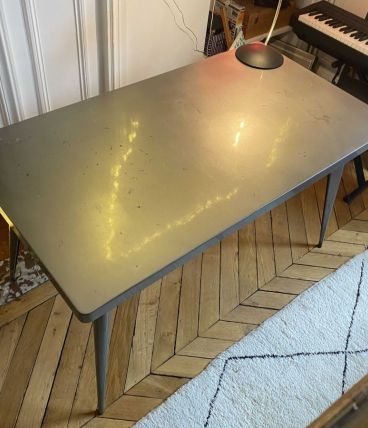Table Bureau Tolix 55 en acier brut vernis