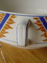 Soupière ou légumier ART DECO en faïence ancienne
