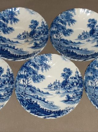 5 soucoupes Ridgway Staffordshire