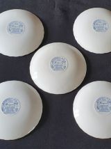 5 soucoupes Ridgway Staffordshire