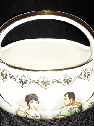 Panier bonbonnière Napoléon et Joséphine en porcelaine