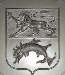 Assiette murale en étain 97% avec le blason de Dunkerque