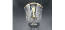 ancien verre à pied souvenir de communion avec boite