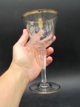 ancien verre à pied souvenir de communion avec boite