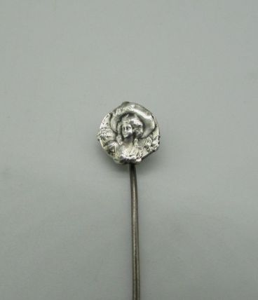 épingle à chapeaux foulard art nouveau signé dropsy argent m
