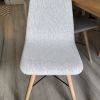 6 chaises danoises originales gris clair pieds bois massif