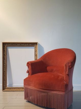 Fauteuil crapaud en velours 