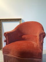 Fauteuil crapaud en velours 