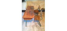 Bureau enfant / double d'écolier Delagrave vintage années 50