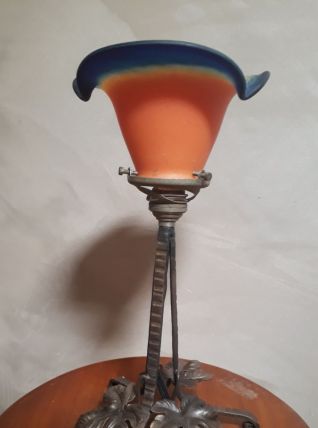 lampe 1930  fer forge tulipe 