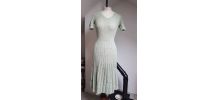 robe en crochet vintage vert pale 
