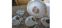 Service à café et dessert Fragonard porcelaine 41 pièces 