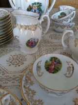 Service à café et dessert Fragonard porcelaine 41 pièces 