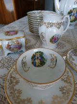 Service à café et dessert Fragonard porcelaine 41 pièces 