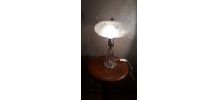 petite lampe pied  cristal et verre depoli et 