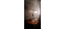 petite lampe pied  cristal et verre depoli et 