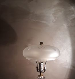 petite lampe pied  cristal et verre depoli et 