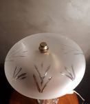 petite lampe pied  cristal et verre depoli et 
