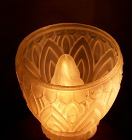 lampe  calice pied bronze et laiton tulipe  moule et presse 