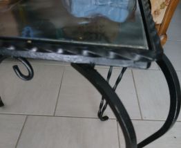 Table basse carrelée fer forgé