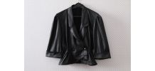Veste courte peplum légère aspect cuir T 38/40 