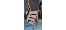 4 chaises rotin vintage 1970 avec  pastille