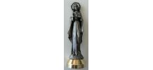 Statuette jésus auréolé en étain ciselé main signé 