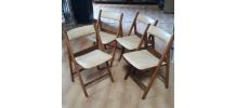 lot de 4 chaises pliante bois 1940 a 60 