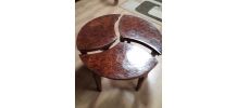 Table basse gigogne en loupe de thuya 1960 