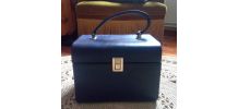 Vanity case vintage bleu marine