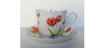 Tasse et soucoupe en porcelaine et sa boîte Easy Life